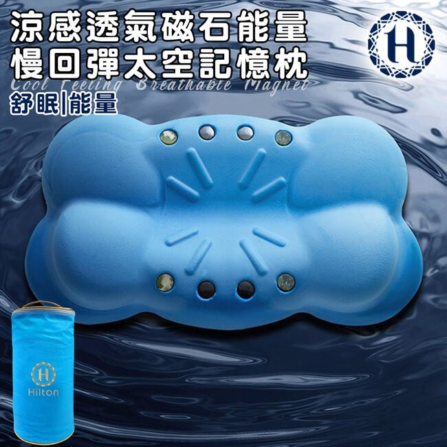 【Hilton 希爾頓】涼感透氣磁石能量慢回彈太空記憶枕P8006
