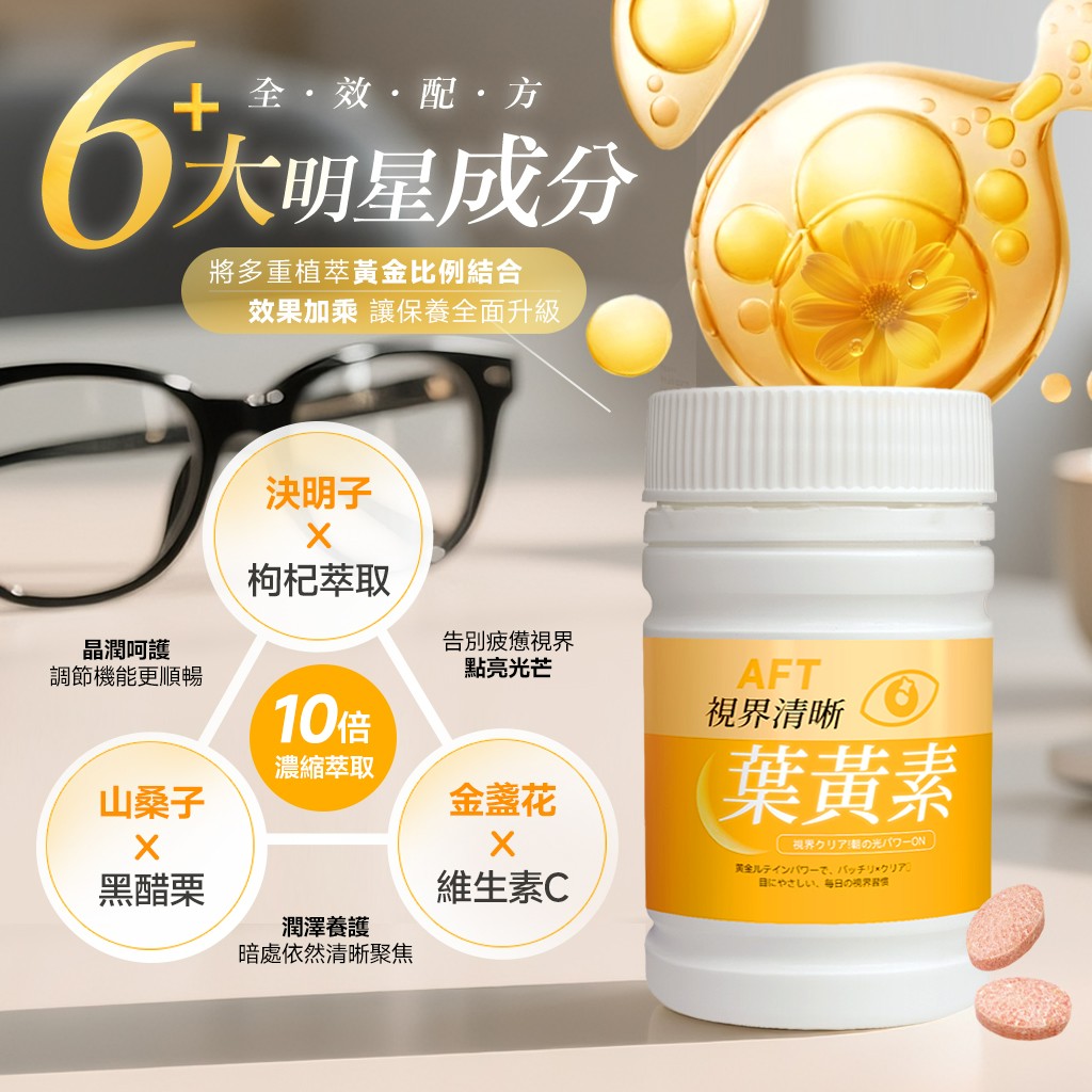 台灣專利游離型葉 黃素【AFT視界清晰 Clear Vision】
