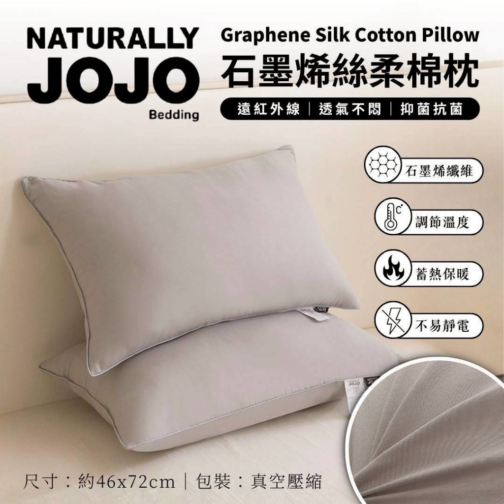 預購-11/17免45▲外-JOJO石墨烯絲柔棉枕