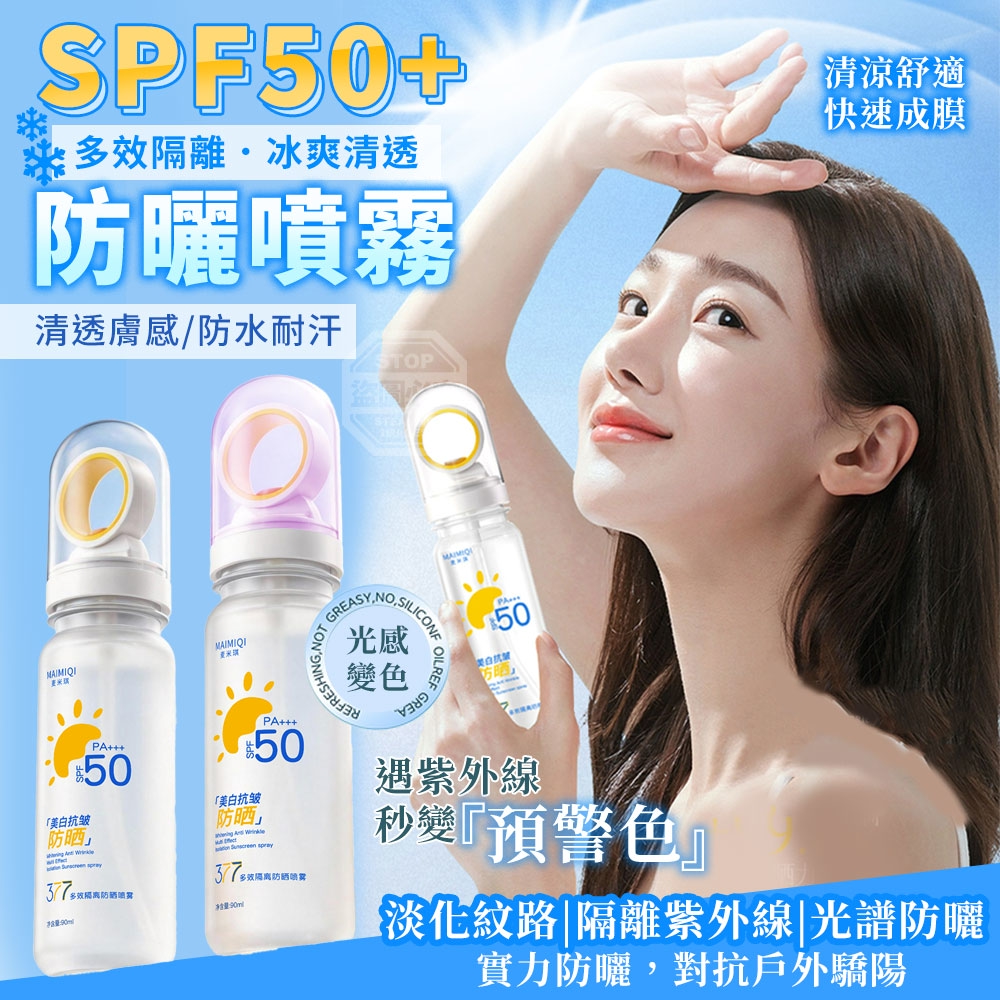 預購-03/23免136▲P-SPF50+多效隔離冰爽清透防曬噴霧(2瓶)